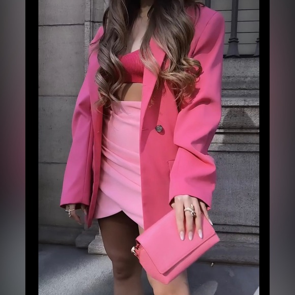 BLOGGER'S FAVE! Zara Mini Skirt Draped Pink Sz XS. NWT - Picture 3 of 4